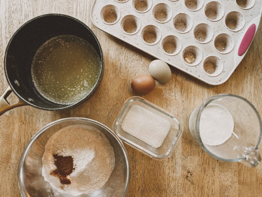 ingredients for fresh milled muffins