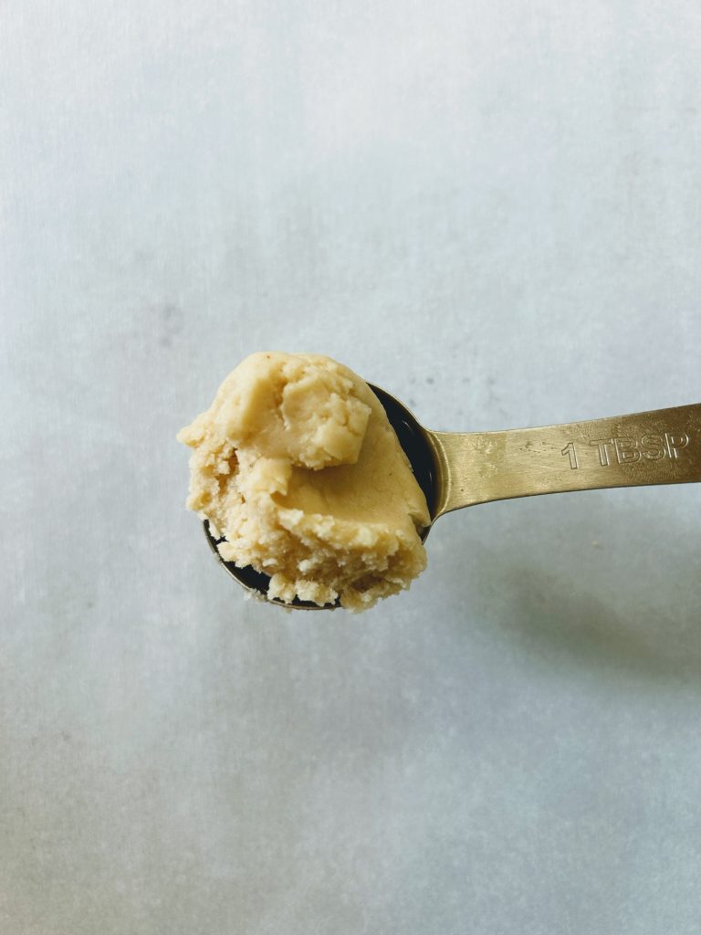 cookie dough in a tablespoon