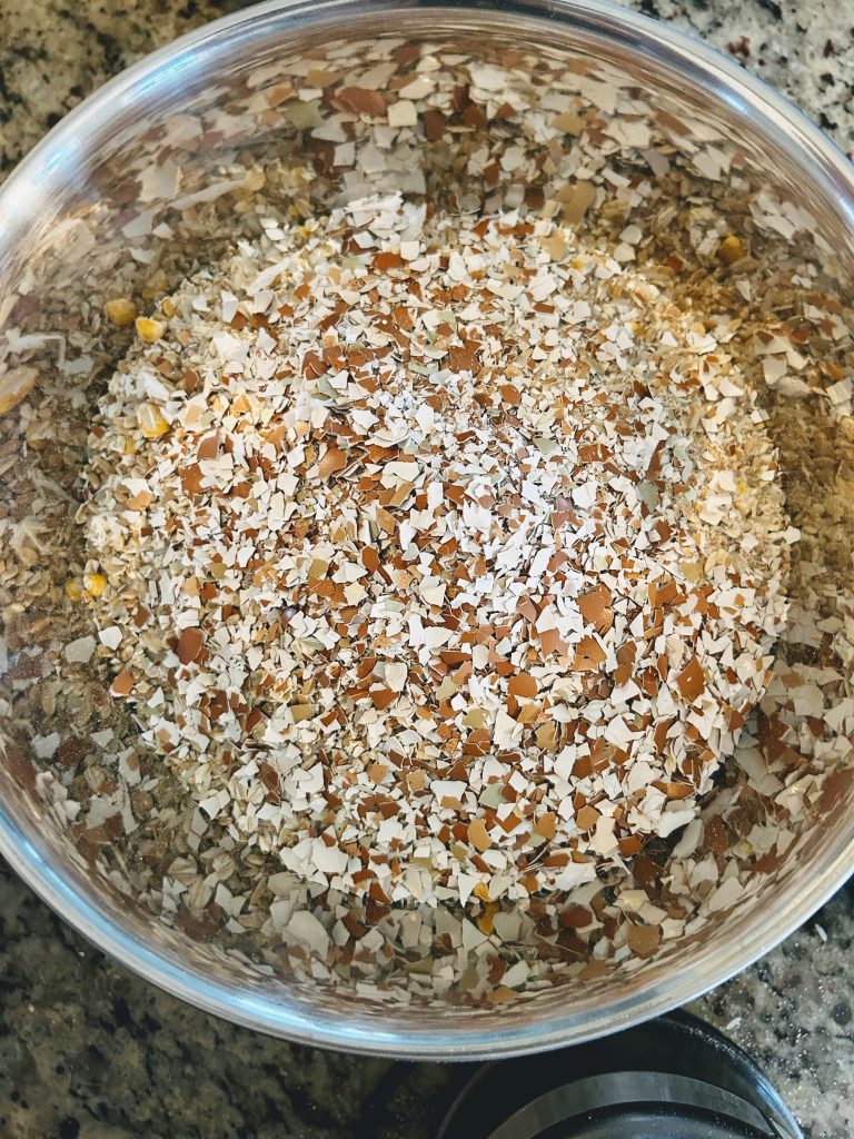 crushed eggshells for chickens